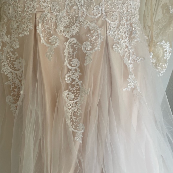 Champagne lace wedding dress - Picture 11 of 12